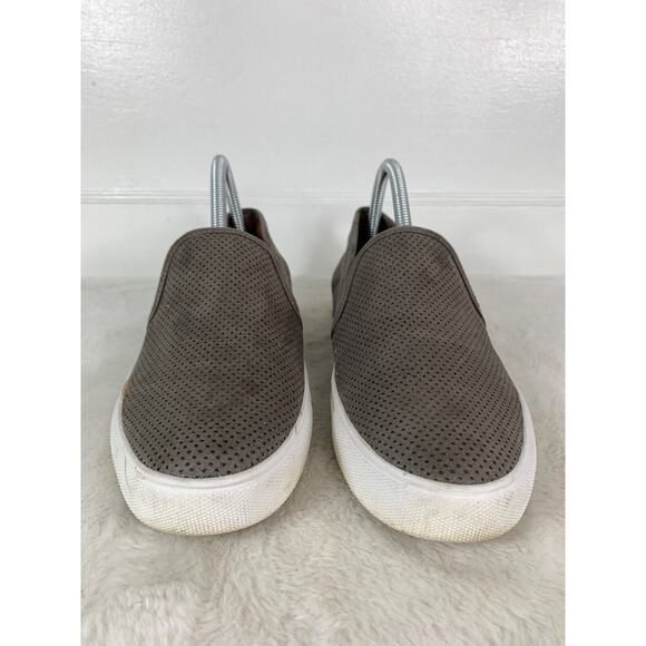 Steve Madden Zarayy Perforated Slip-On Sneakers Size 8.5 Taupe Suede Shoes - Picture 2 of 10
